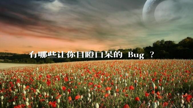 有哪些让你目瞪口呆的 Bug ?