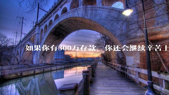 如果你有300万存款,你还会继续辛苦上班吗?为什么?