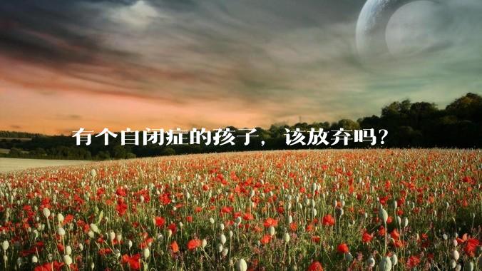 有个自闭症的孩子,该放弃吗?