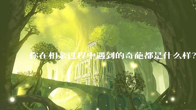 你在相亲过程中遇到的奇葩都是什么样?